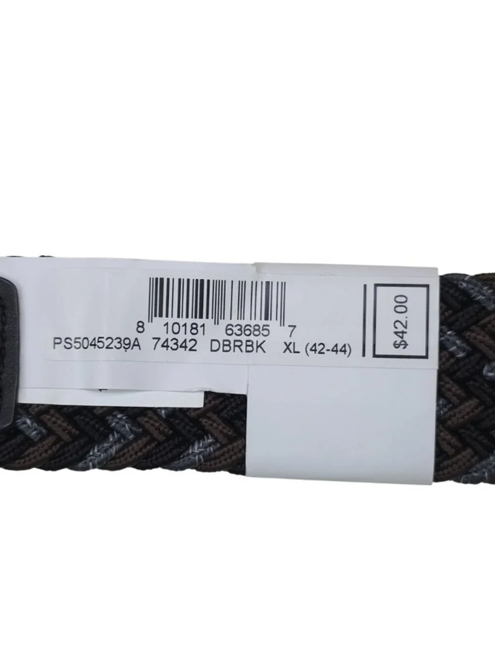 Nike Braided Woven Stretch Golf Belt XL 42-44 Metal Buckle Brown/Black/Gray